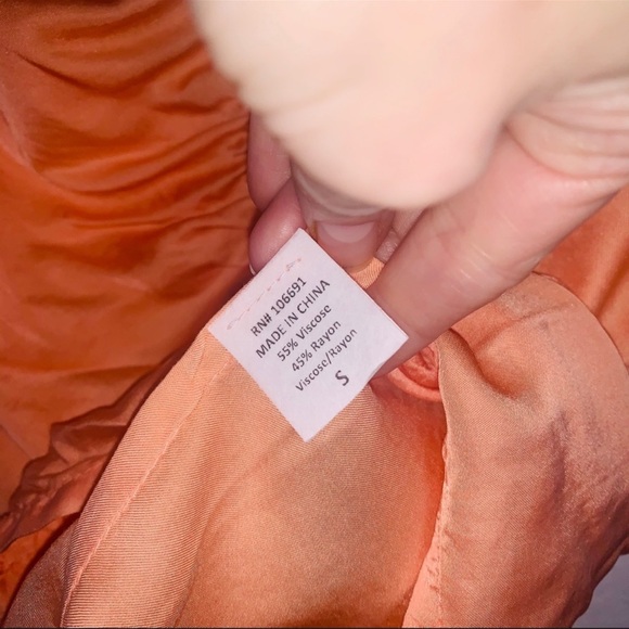 Young Fabulous and Broke ruched button up bubble sleeve blouse pastel peach - Picture 8 of 10